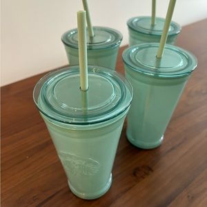 Starbucks cold beverage recycled glass tumbler - set of four